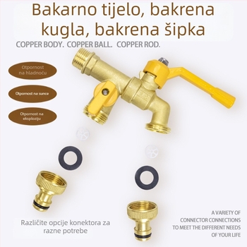 Kran za perilicu rublja, mesing tijelo, potpuno bakreni jezgrovni ventil, model TK8026C, raspon temperature -20°C do 120°C, PN16