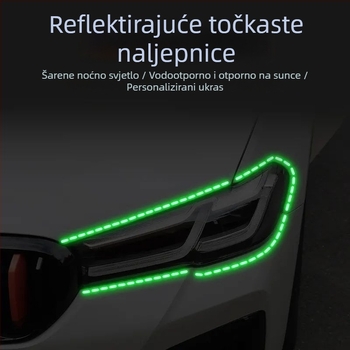 Magnetska luminozna naljepnica za bočnu stranu automobila, reflektirajući završni sloj