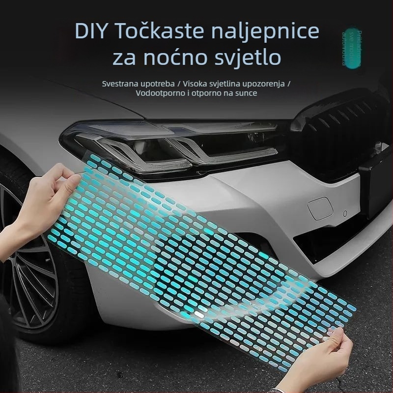 Magnetska luminozna naljepnica za bočnu stranu automobila, reflektirajući završni sloj