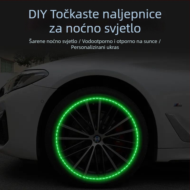 Magnetska luminozna naljepnica za bočnu stranu automobila, reflektirajući završni sloj