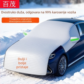 Bymaocar Navlaka za snijeg za prednje vjetrobransko staklo – aluminijski film, univerzalno, montaža snap-in