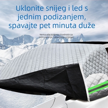 Bymaocar Navlaka za snijeg za prednje vjetrobransko staklo – aluminijski film, univerzalno, montaža snap-in