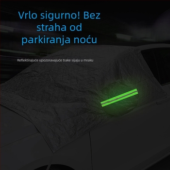 Bymaocar Navlaka za snijeg za prednje vjetrobransko staklo – aluminijski film, univerzalno, montaža snap-in