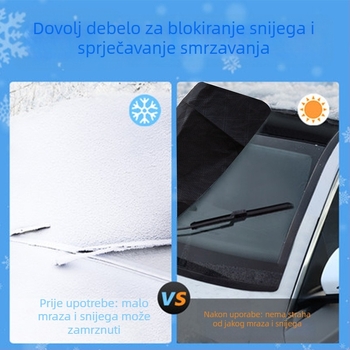 Bymaocar Navlaka za snijeg za prednje vjetrobransko staklo – aluminijski film, univerzalno, montaža snap-in