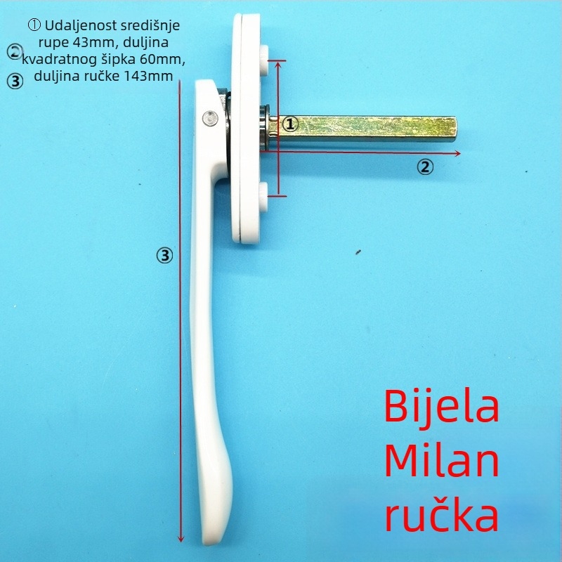 Yar 059 kvadratna ručica s osovinom – cinkova legura, plosna i skrivena, moderan stil