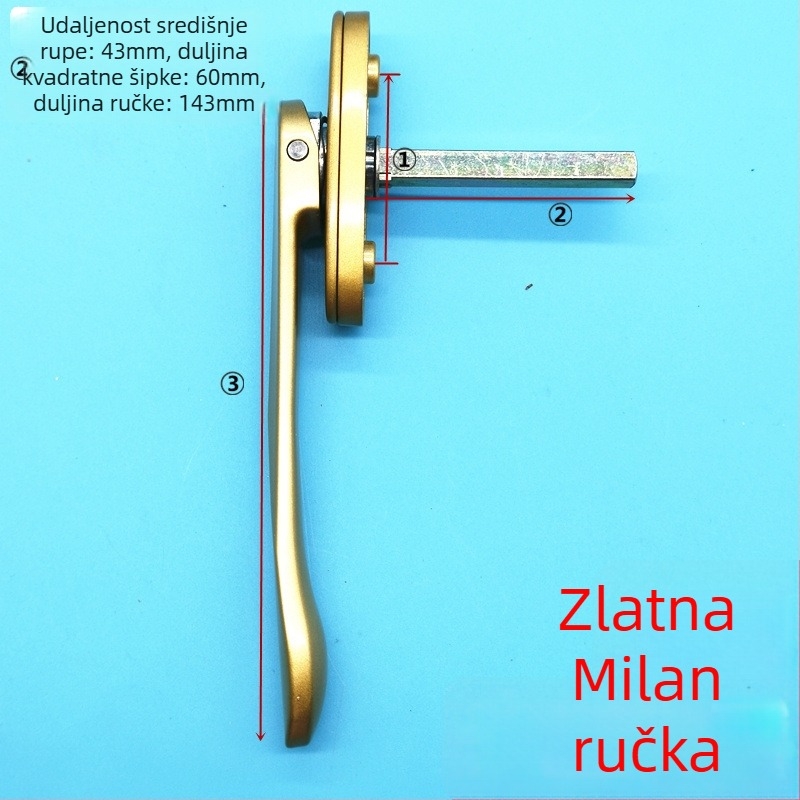 Yar 059 kvadratna ručica s osovinom – cinkova legura, plosna i skrivena, moderan stil