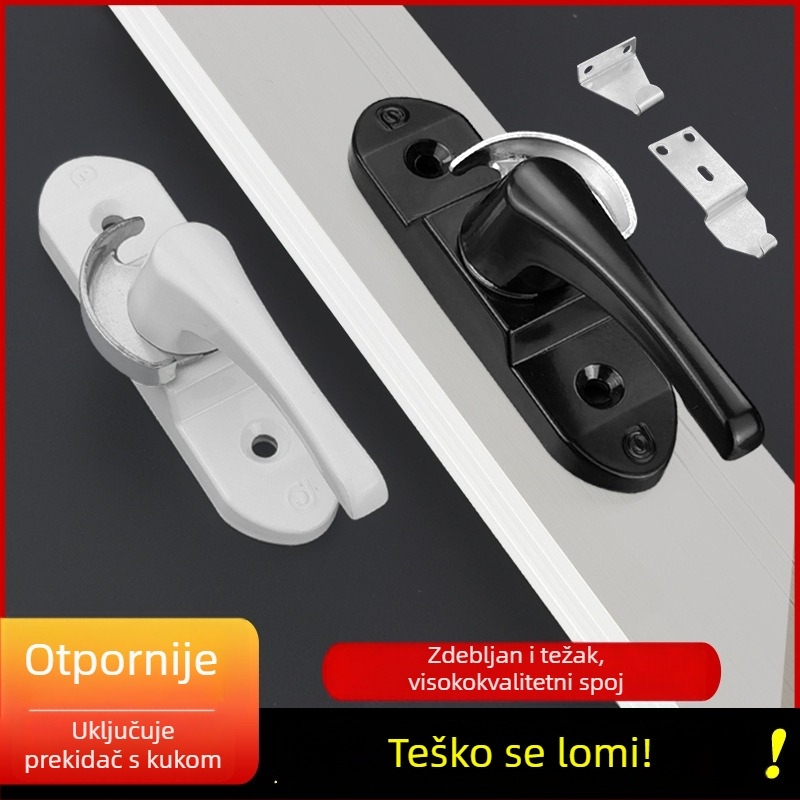Polumjesečna brava za aluminijske prozore i vrata - model 002, materijal: aluminijski spoj, površinska obrada: lakiranje, stil: moderni jednostavni