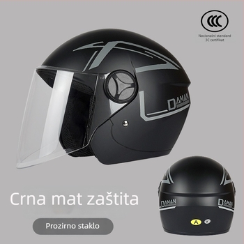 Kaciga za električni motocikl, 3/4 stil, ABS, 3C certifikat, za odrasle, zimska uporaba (ABS, 3C certifikat, 3/4 stil, odrasli, zima)
