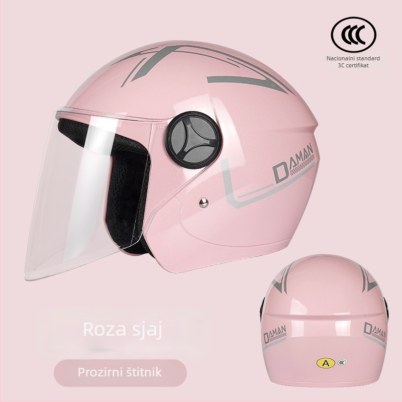 Kaciga za električni motocikl, 3/4 stil, ABS, 3C certifikat, za odrasle, zimska uporaba (ABS, 3C certifikat, 3/4 stil, odrasli, zima)