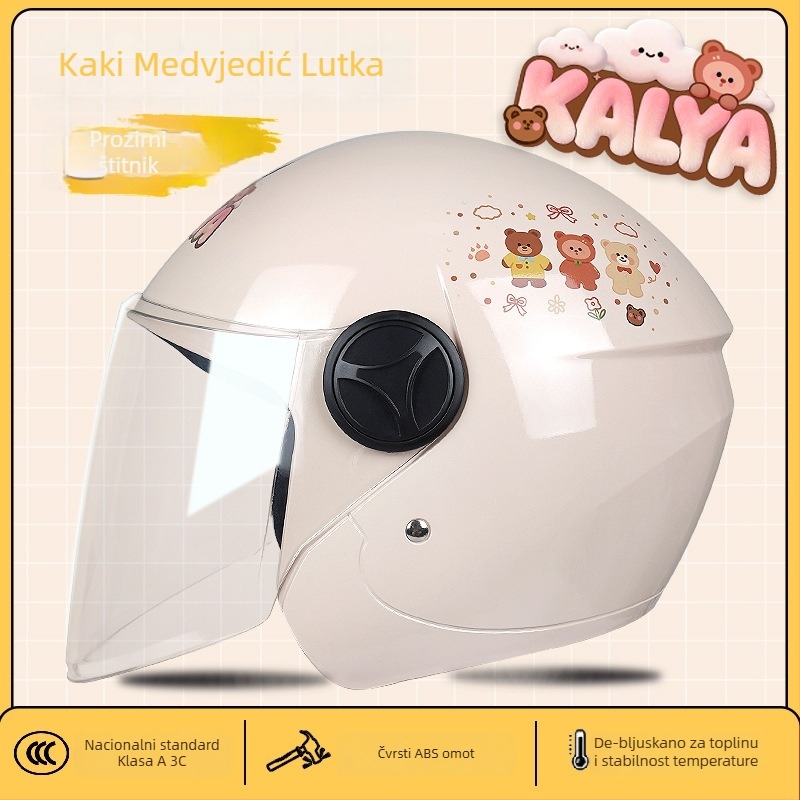 Kaciga za električni motocikl, 3/4 stil, ABS, 3C certifikat, za odrasle, zimska uporaba (ABS, 3C certifikat, 3/4 stil, odrasli, zima)