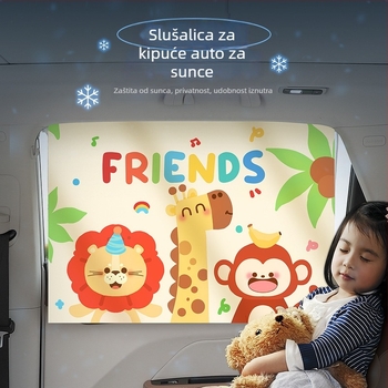 Poliesterska auto zavjesa s prisavkom za stražnje bočne prozore, debela neproziran, prilagodljiva, univerzalna kompatibilnost