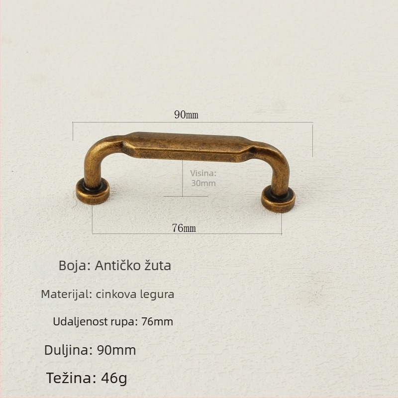Kuka za ormar od cinkova legura s elektroplatiranim završetkom, pogodna za ladice, vrata, prozore, ormariće za cipele i garderobu; model 2411; moderni minimalistički stil