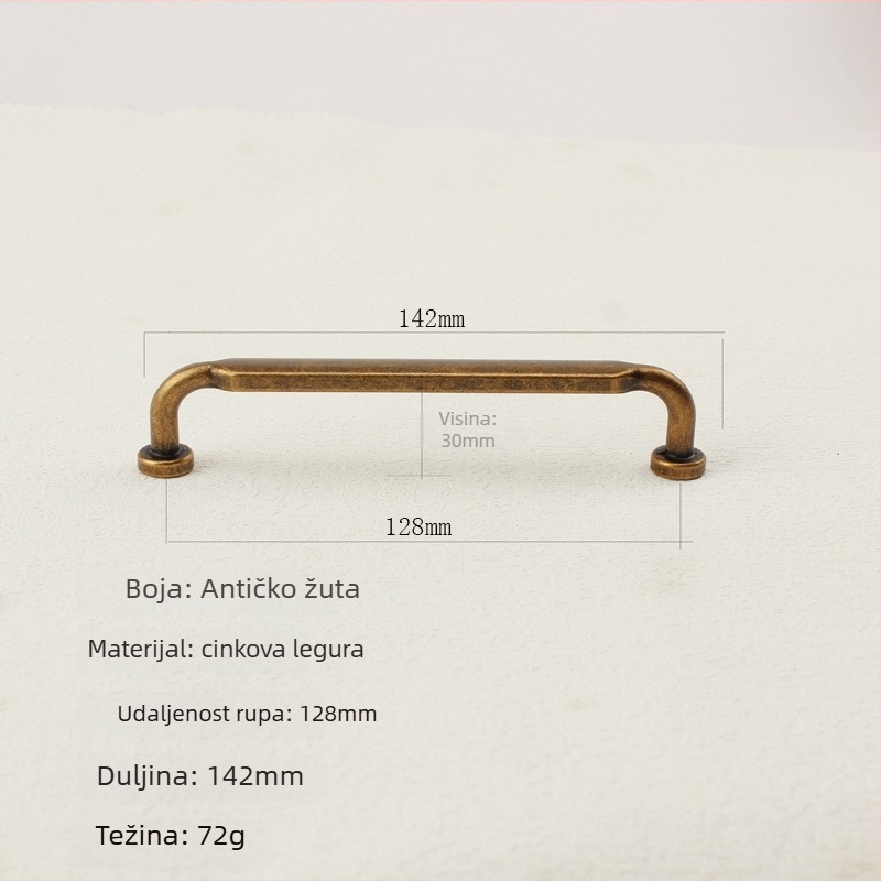 Kuka za ormar od cinkova legura s elektroplatiranim završetkom, pogodna za ladice, vrata, prozore, ormariće za cipele i garderobu; model 2411; moderni minimalistički stil