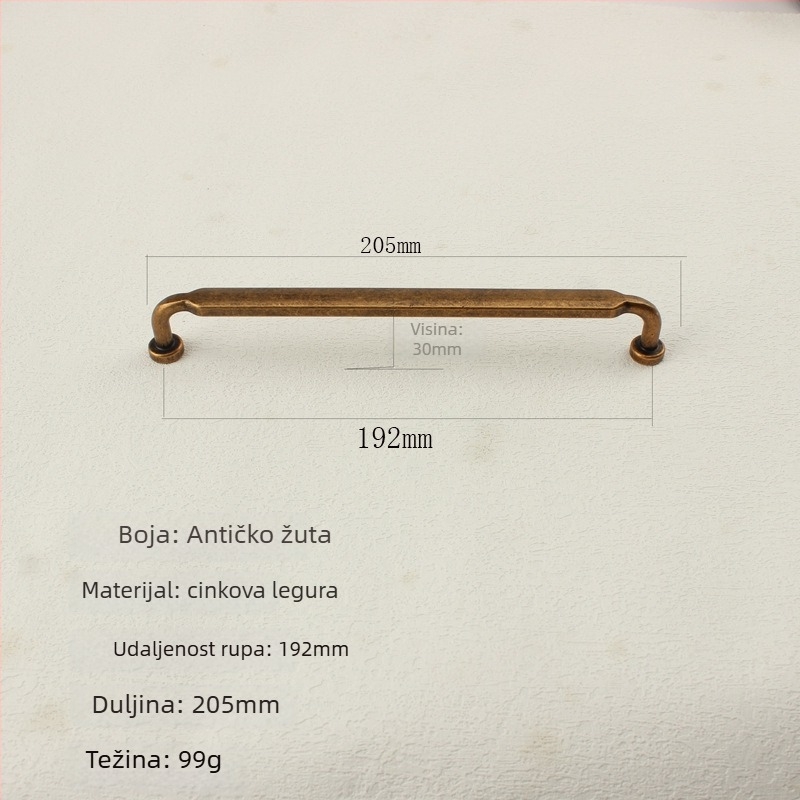 Kuka za ormar od cinkova legura s elektroplatiranim završetkom, pogodna za ladice, vrata, prozore, ormariće za cipele i garderobu; model 2411; moderni minimalistički stil