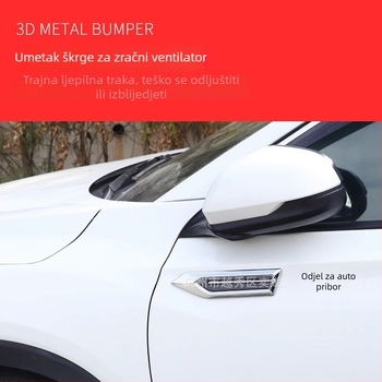 3D naljepnica za karoseriju automobila s dizajnom bočnog otvora za zrak, ABS, HDELF, samoljepljiva ugradnja
