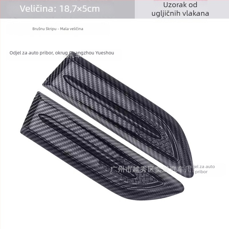 3D naljepnica za karoseriju automobila s dizajnom bočnog otvora za zrak, ABS, HDELF, samoljepljiva ugradnja