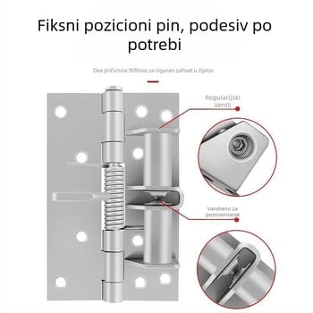 Skriveni mehanizam zatvaranja vrata za drvena vrata - automatsko zatvaranje, 90° pozicija, željezna konstrukcija