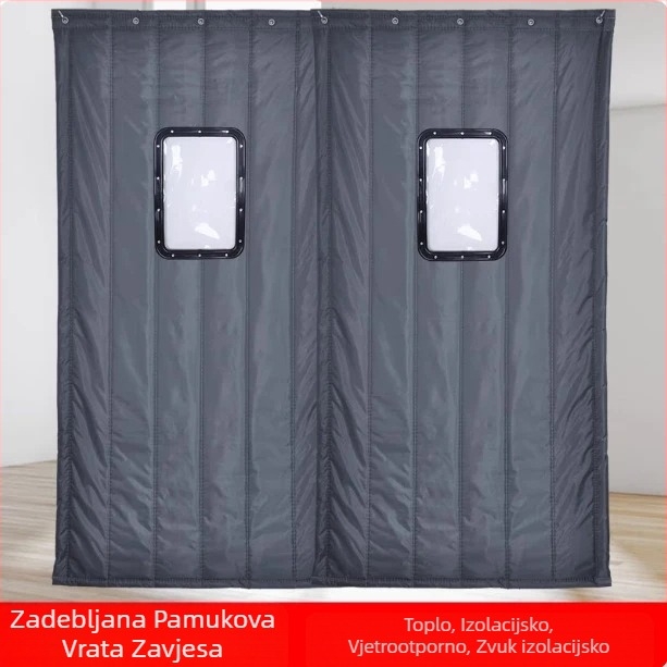 Magnetska vrata zavjesa od Oxford tkanine – za hladnjače; održava toplinu, zaštita od sunca i prašine; montaža s kukom na tračnicu, bočni montiranje