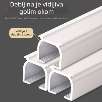 Sustav tračnica za zavjese — ravna tračnica, jednostruka/dvostruka tračnica, montaža na gornji ili bočni nosač, debeli plast, tih hod