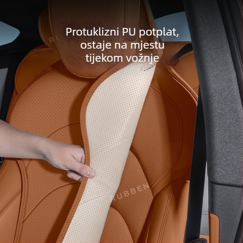 Lubin jastuk za auto sjedalu – plosni stil, površina od mikrovlaknaste kože, punilo spužva, universalno za sve sezone
