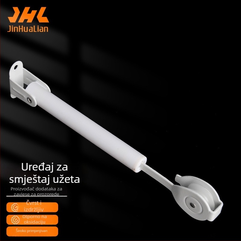 Regulator vodilice zavjesa s dvostrukim kolom i opružnim žicom — Modeli J00-270/280/300; Materijali: plastika, najlon, nehrđajući čelik, željezo; Pogodno za sve vrste zavjesa