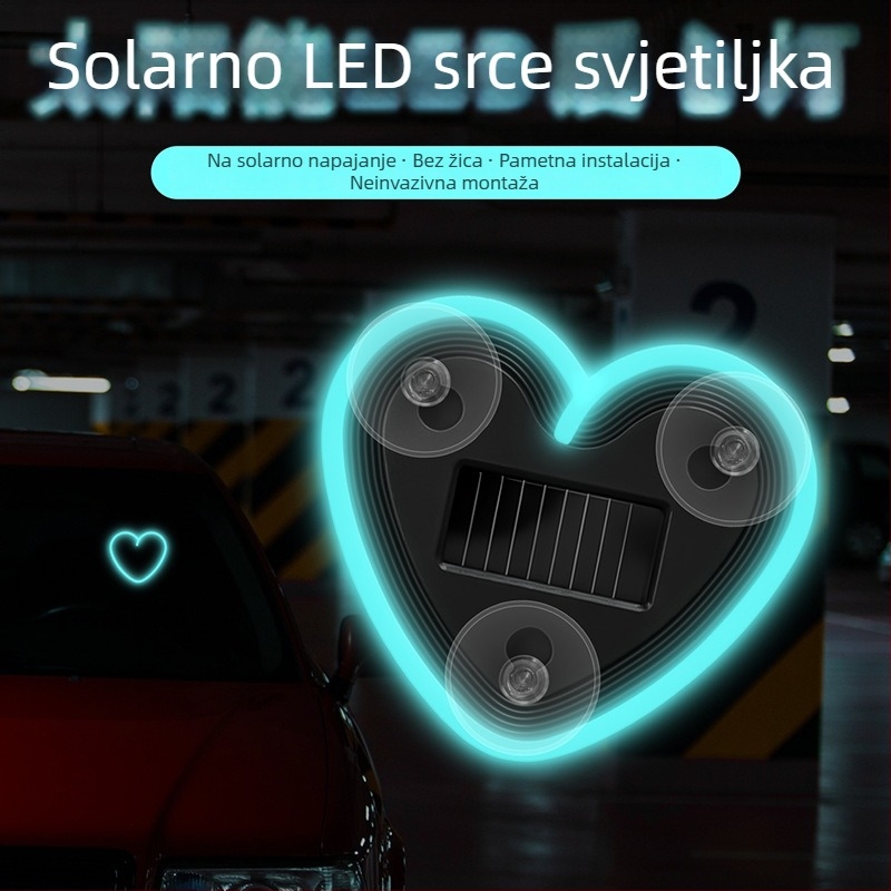 LED ambijentalno svjetlo u obliku srca za unutarnjost automobila, trokutasti bočni prozor, USB napajanje, neon efekat