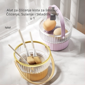 Silikonska kutija za čišćenje četkica za šminku i set za čišćenje Beauty Egg sa spremnikom za pohranu i stalak za sušenje