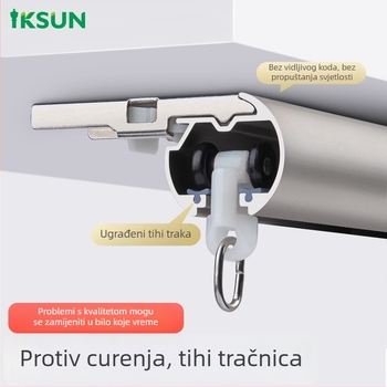 WR491 Donji klizni sustav za zavjese – aluminijska legura, tračnica i šipka za zavjese, Yi Kaixuan IKSUN, moderan minimalistički stil