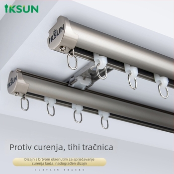 WR491 Donji klizni sustav za zavjese – aluminijska legura, tračnica i šipka za zavjese, Yi Kaixuan IKSUN, moderan minimalistički stil