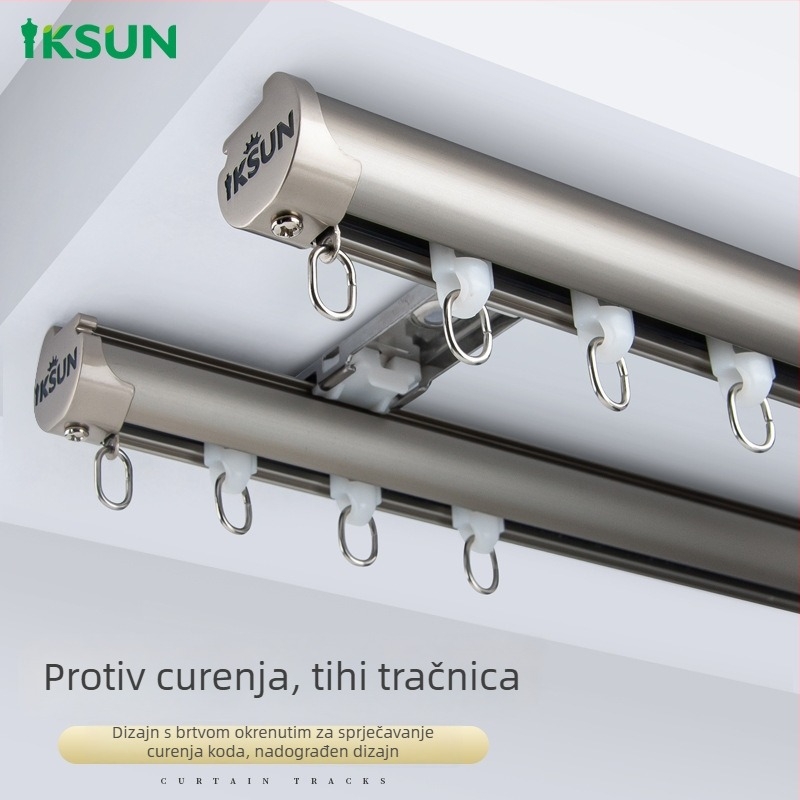 WR491 Donji klizni sustav za zavjese – aluminijska legura, tračnica i šipka za zavjese, Yi Kaixuan IKSUN, moderan minimalistički stil