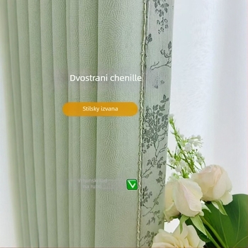 Dvostrane chenille zavjese za dnevni boravak, spavaću sobu i balkon — francuski inspiriran minimalistički luksuz, žakardni uzorak, potpuno zatamnjenje, model 2025