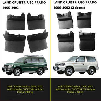 Herdsman Blatnik za Toyota Land Cruiser Prado FJ120/FJ90/LC90 (1995-2022), PP+TPE ekološki plastični materijal, mogućnost prilagodbe