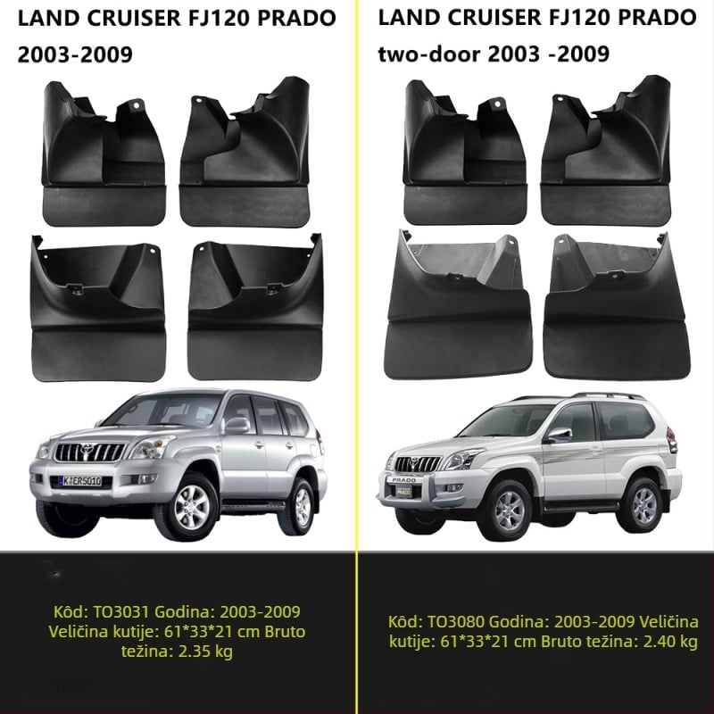Herdsman Blatnik za Toyota Land Cruiser Prado FJ120/FJ90/LC90 (1995-2022), PP+TPE ekološki plastični materijal, mogućnost prilagodbe