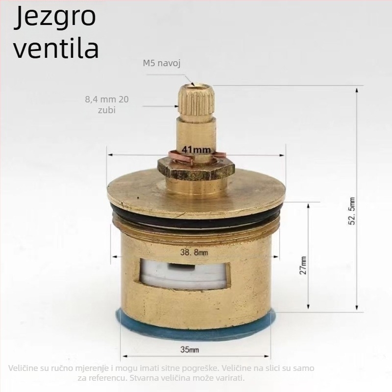 Mesingana ručica ventila za ispiranje s brzim otvaranjem, s mesinganom jezgrom, za WC i klozete, model 012, vrijeme ispiranja 7 s, radni tlak 16, moderni minimalistički stil