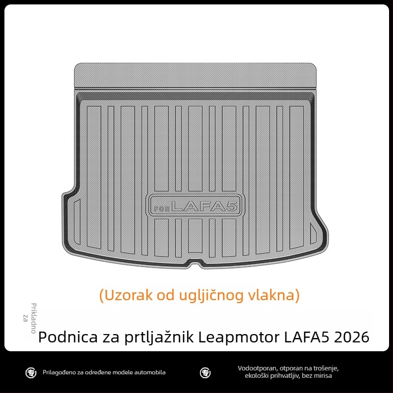 Cenfun TPE automobilski tepisi za pod i jastučić naslona – vodootporni, otporni na habanje, s uzorkom karbonskih vlakana i uzorom galaxije, ekološki materijal, prilagodljivo za Leapmotor Lafa5