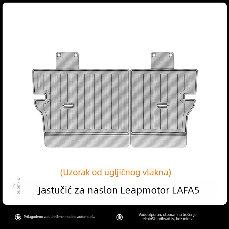 Cenfun TPE automobilski tepisi za pod i jastučić naslona – vodootporni, otporni na habanje, s uzorkom karbonskih vlakana i uzorom galaxije, ekološki materijal, prilagodljivo za Leapmotor Lafa5