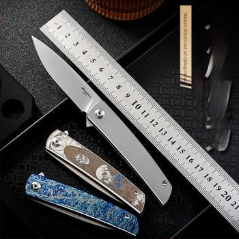 Sklopivi nož M390 titanijem, oštrica 7,4 cm, PioneerEDC, prenosni outdoor nož
