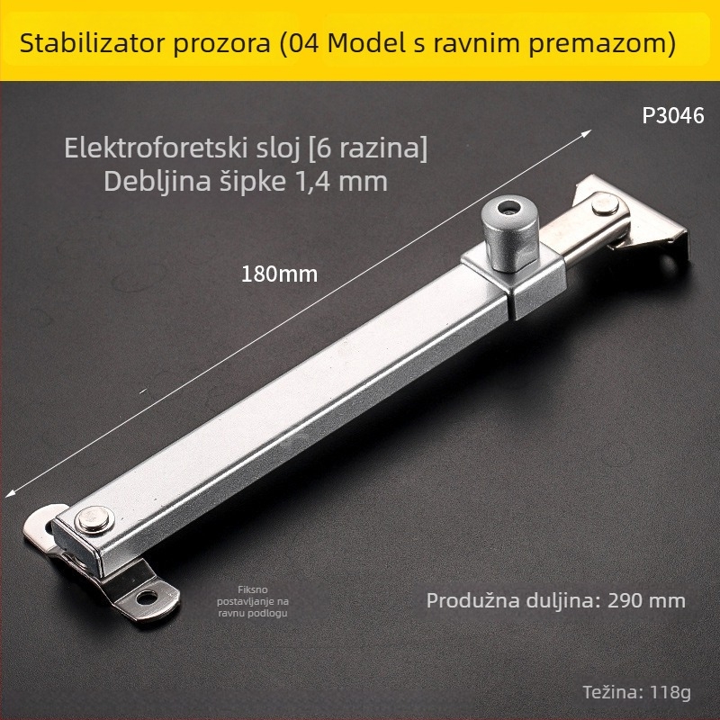 Podrška za prozor — nehrđajući čelik, moderan minimalistički dizajn