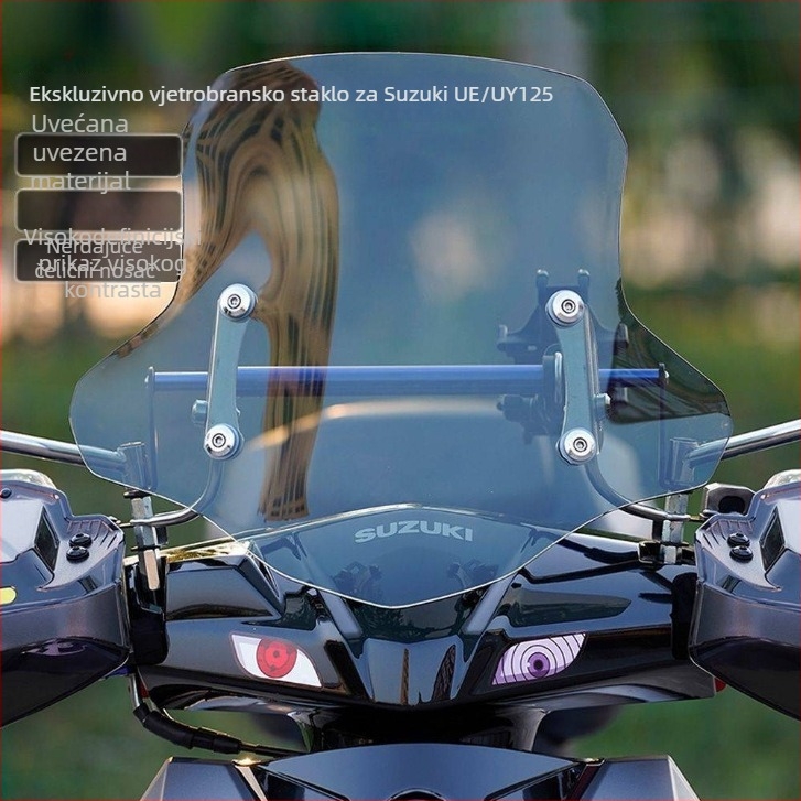Prednja ploča za podizanje prednjeg vjetrobrana za Afr Suzuki Uy električni skuter – deblje prednje staklo, dodatak za modifikaciju