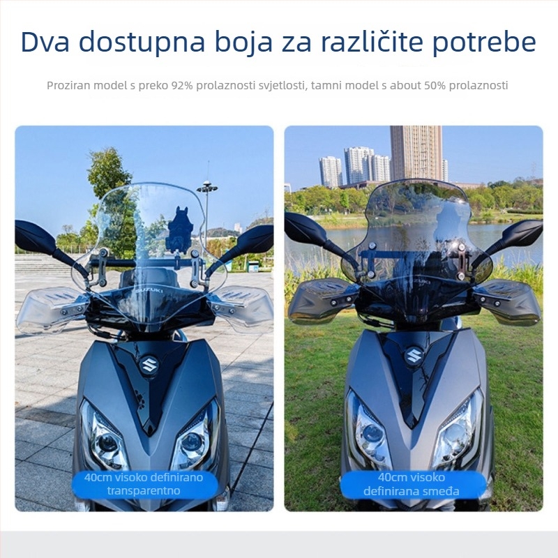 Prednja ploča za podizanje prednjeg vjetrobrana za Afr Suzuki Uy električni skuter – deblje prednje staklo, dodatak za modifikaciju