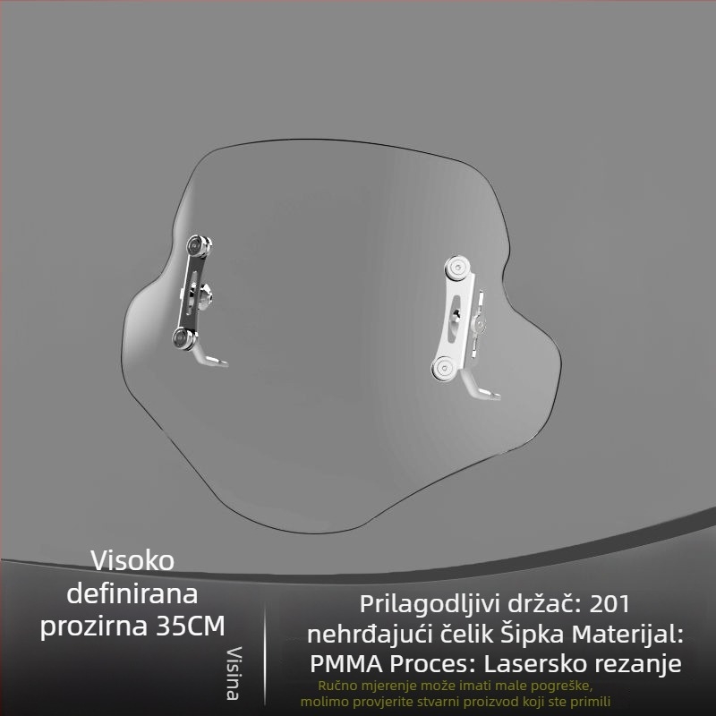 Prednja ploča za podizanje prednjeg vjetrobrana za Afr Suzuki Uy električni skuter – deblje prednje staklo, dodatak za modifikaciju