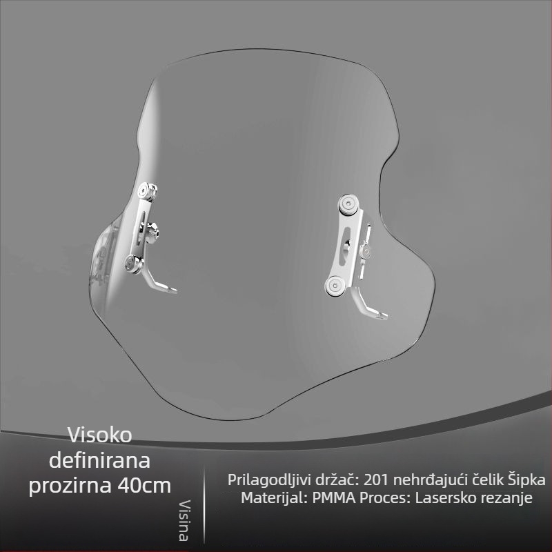 Prednja ploča za podizanje prednjeg vjetrobrana za Afr Suzuki Uy električni skuter – deblje prednje staklo, dodatak za modifikaciju