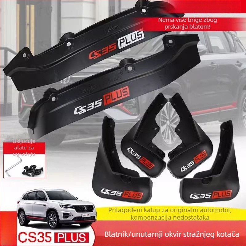 Set blatobrana za Changan CS35Plus — plastika, prednje i stražnje zaštitne blatobrane; kompatibilan s CS35 automatskim mjenjačem