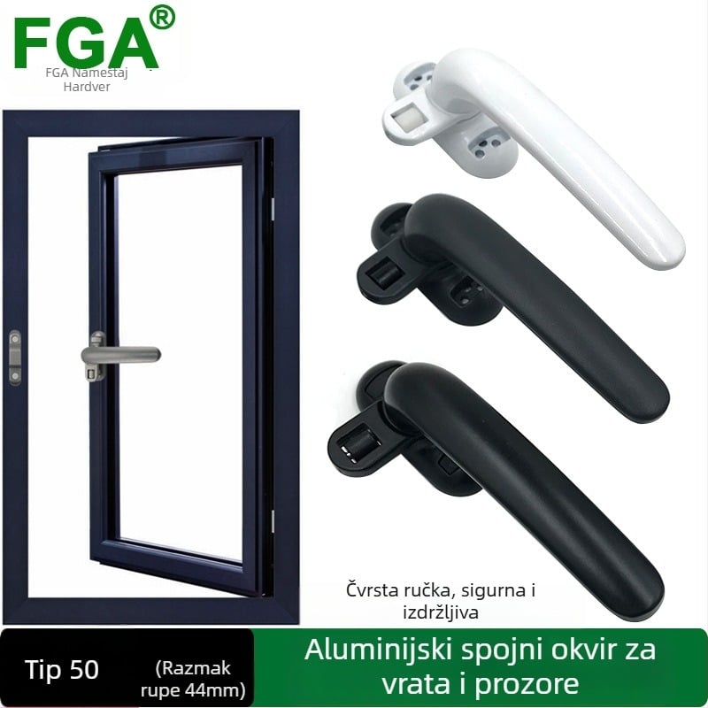 Drška za vrata i prozore od aluminijske legure, ručna, moderni minimalistički dizajn, prilagodljiva obrada, licencirana privatna oznaka