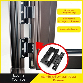 Šarke za vrata i prozore od aluminijske legure, model 70, profili 70-serije, površinska obrada prahom, marka Keding