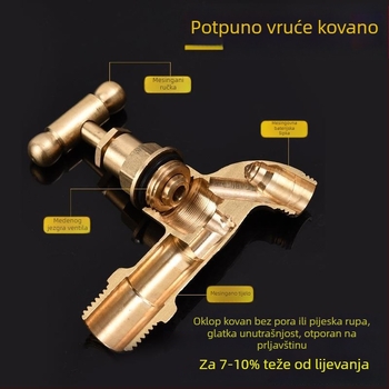 Vanjska slavina od bakra s mogućnošću zaključavanja, zaštita od smrzavanja i krađe, za perilicu rublja i pranje automobila