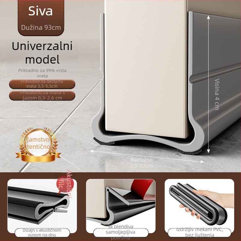 Zaptivna traka za donji prag vrata — PVC, Deer xiaojiang, moderni stil, zvučna izolacija, zaštita od propuha, zaštita od štetnika (žohovi), prilagodljivo