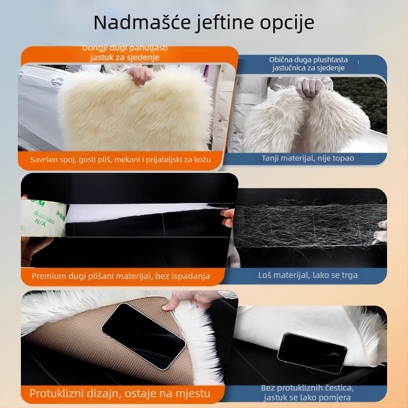 Zimska jastučnica za auto – plišasta poliester površina, punilo Drugo, kompatibilna s privatnom oznakom, mogućnost prilagodbe