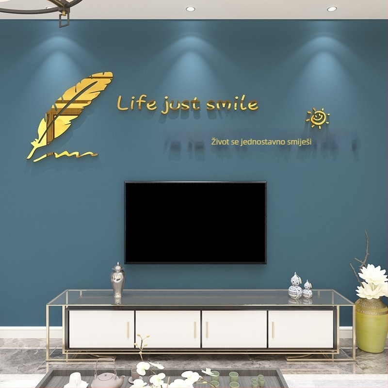 3D zidna naljepnica mural za restoran – geometrijska apstrakcija, vodootporna, materijal: plastika, moderni minimalistički stil