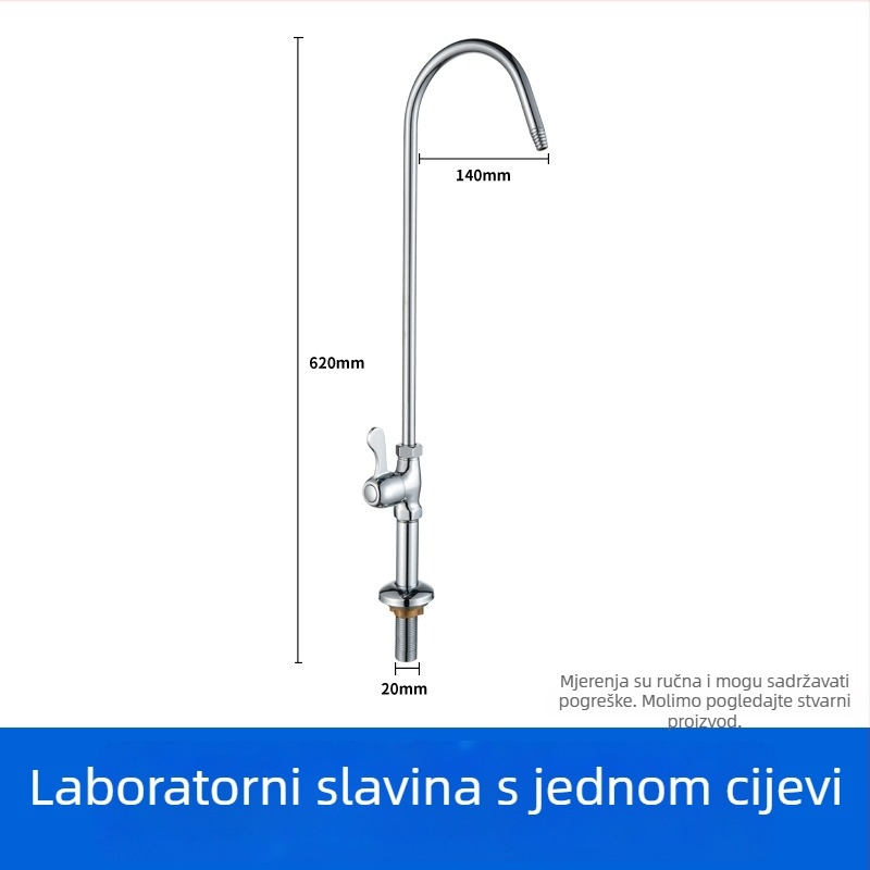 Bakrena laboratorijska slavina, trostruki izlaz, miješajući, okomita ugradnja, 0–90°C
